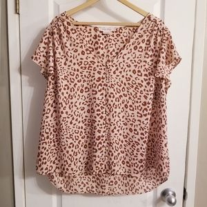 In Every Story Pink Leopard Print Blouse